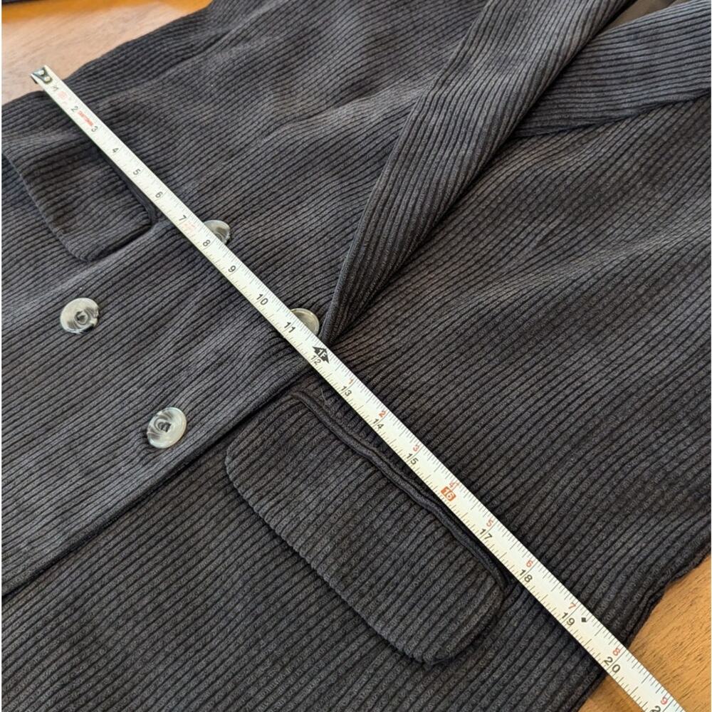 Ruti Corduroy Double-Breasted Blazer Jacket Womens Black Long Sleeve - Picture 7 of 11